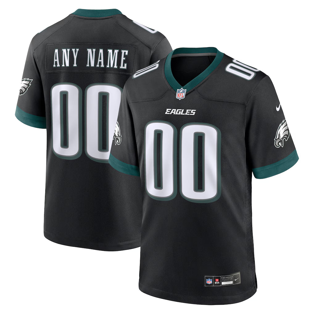 Philadelphia Eagles Black Custom Stitched Game Jersey
