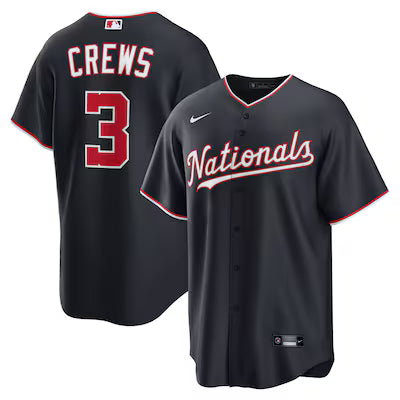 Washington Nationals Dylan Crews Stitched Game Jersey
