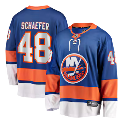 New York Islanders Matthew Schaefer Blue Stitched Game Jersey