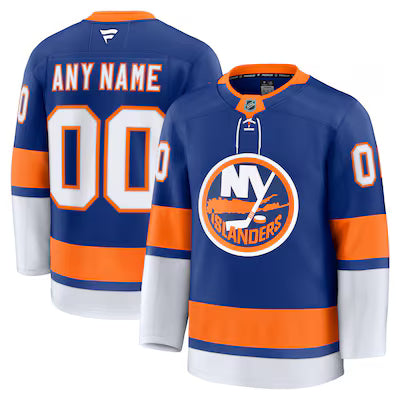New York Islanders Custom Blue Stitched Game Jersey