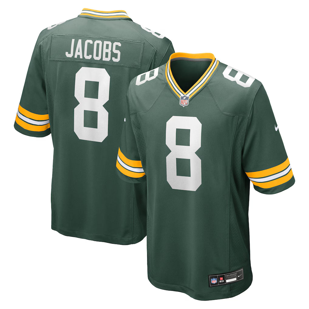 Green Bay Packers Josh Jacobs Stitched Game Jersey