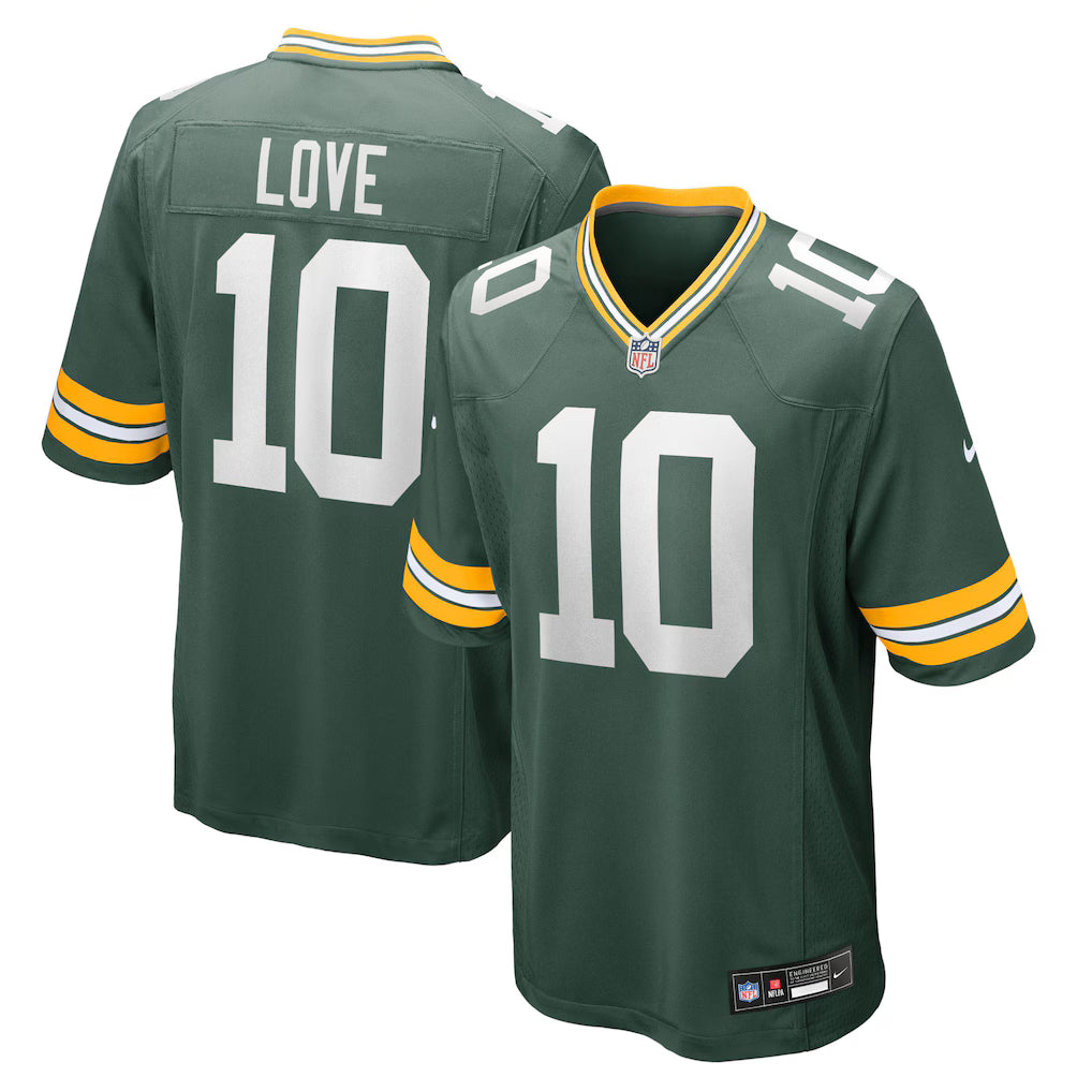 Green Bay Packers Jordan Love Stitched Game Jersey