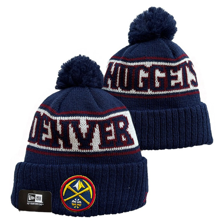 Men's Denver Nuggets Removable Pom Navy Knit Beanie