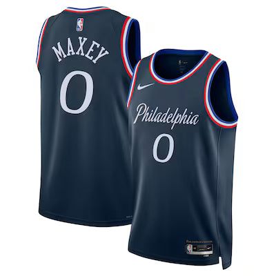 Philadelphia 76ers Tyrese Maxey Stitched Game Jerse