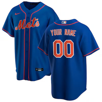 New York Mets Custom White Stitched Game Jersey
