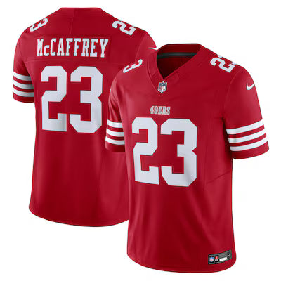 San Francisco 49ers Christian McCaffrey 2025 Rivalries Stitched Game Jersey