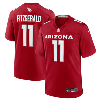 Arizona Cardinals Larry Fitzgerald Red Stitched Game Jersey
