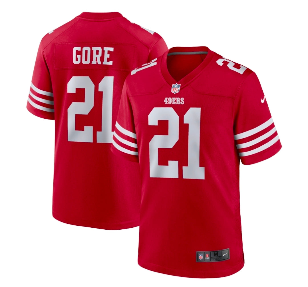 San Francisco 49ers Frank Gore Red Stitched Game Jersey