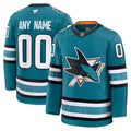 San Jose Sharks Custom Teal Stitched Game Jersey