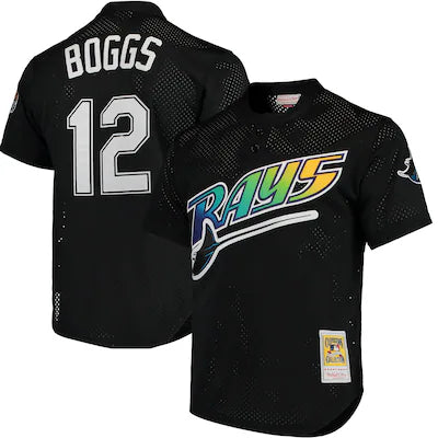 Tampa Bay Rays Wade Boggs Throwback Black Stitched Game Jersey