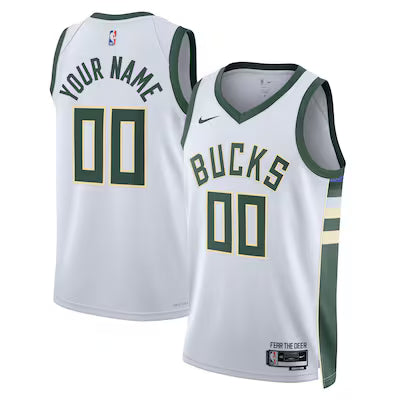 Milwaukee Bucks Custom Stitched Game Jersey