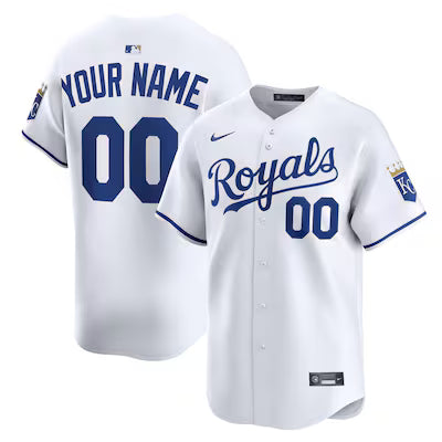 Kansas City Royals Custom White Stitched Game Jersey