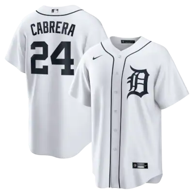 Detroit Tigers Miguel Cabrera White Stitched Game Jersey