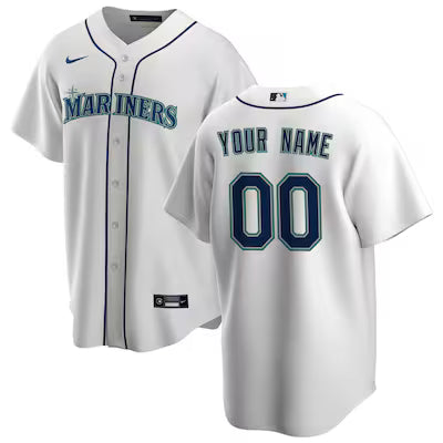 Seattle Mariners Custom White Stitched Game Jersey