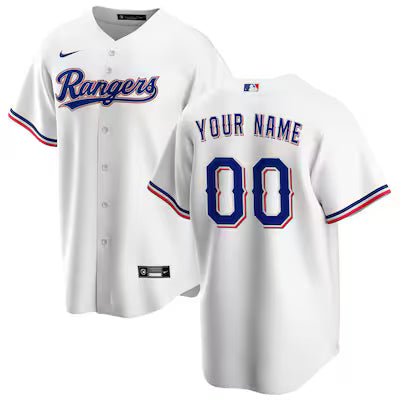 Texas Rangers Custom White Stitched Game Jersey
