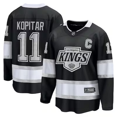 Los Angeles Kings Anže Kopitar Black Stitched Game Jersey