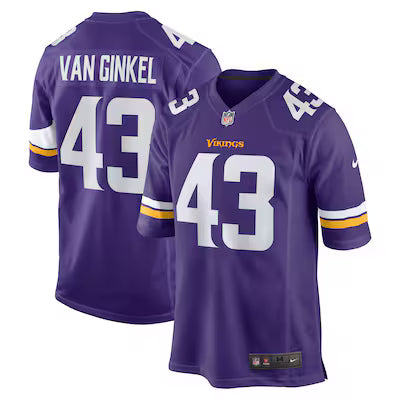 Minnesota Vikings Van Ginkel Stitched Game Jersey