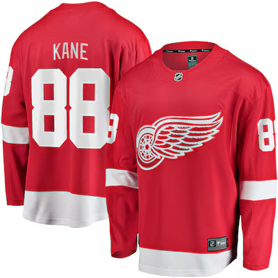 Detroit Red Wings Patrick Kane Red Stitched Game Jersey