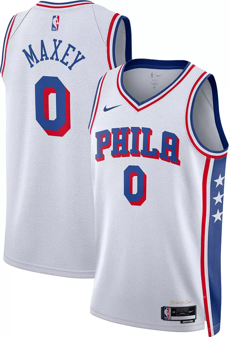 Philadelphia 76ers Tyrese Maxey Stitched Game Jerse
