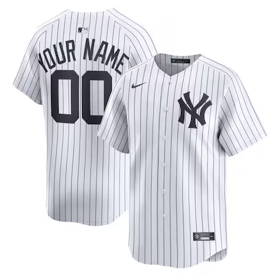 New York Yankees Custom White Stitched Game Jersey